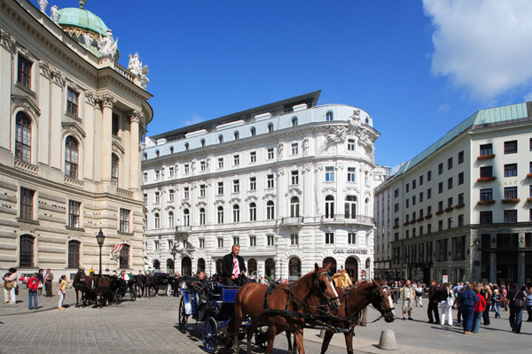 Austria, Vienna, Michaelerplatz, Horse & Carriage